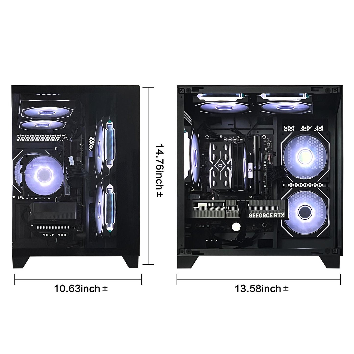 ALCPOK Gaming PC Desktop,AMD Ryzen 7 5700X 3.4GHz,RTX5060 8GB GDDR7 DLSS4,32GB DDR4 RAM 3200MHz,1TB NVME SSD,ARGB Cooling Fan,Supply WiFi Support Prebuilt Gaming Computer with