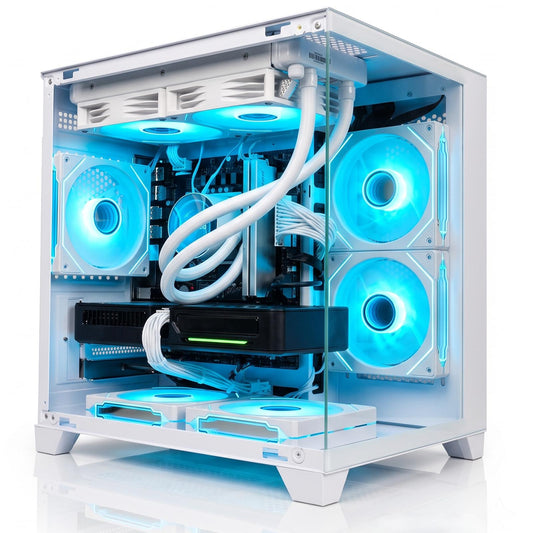 ALCPOK X10 Gaming PC Desktop INTEL Core i5 14400F, NVIDIA RTX 5060Ti 8G DLSS 4, 32GB DDR4 RAM 3200MHz,1TB NVMe PCIe4.0, Wi-Fi6E, Game Design Office console,Sea View Room Windows 11