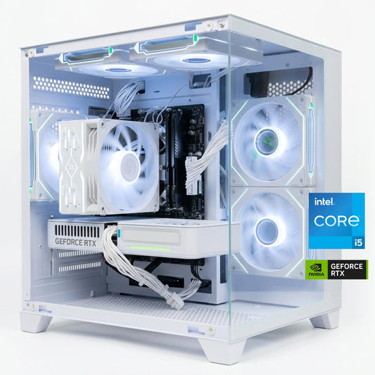 ALCPOK X1 Gaming Desktop PC  Intel Core i5-14400F, GeForce RTX 5060 8GB, 32GB DDR4 3200MHz RAM, 1TB NVMe SSD, Wi-Fi 6E, Windows 11 Home