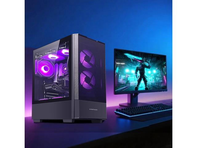 ALCPOK Gaming PC Desktop, AMD Ryzen 5 9600X 6-Core, RTX 5060 Ti 8GB GDDR7 DLSS4, 32GB DDR5 RAM, 1TB NVMe SSD, WiFi Bluetooth, Windows 11 Prebuilt Gaming Computer