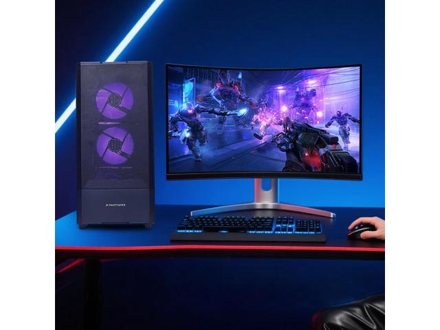 used ALCPOK Gaming PC Desktop, AMD Ryzen 5 9600X 3.9GHz(5.4GHz Turbo), RTX5060 8GB GDDR7 DLSS4, 32GB DDR5 RAM 6000MHz, 1TB NVME SSD, ARGB Water Cooling, WiFi Prebuilt Gaming Computer Windows 11