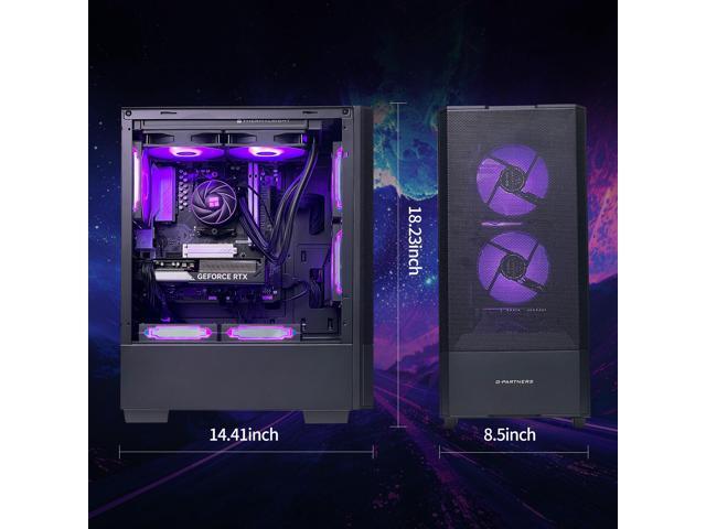 used ALCPOK Gaming PC Desktop, AMD Ryzen 5 9600X 6-Core, RTX 5060 Ti 8GB GDDR7 DLSS4, 32GB DDR5 RAM, 1TB NVMe SSD, WiFi Bluetooth, Windows 11 Prebuilt Gaming Computer