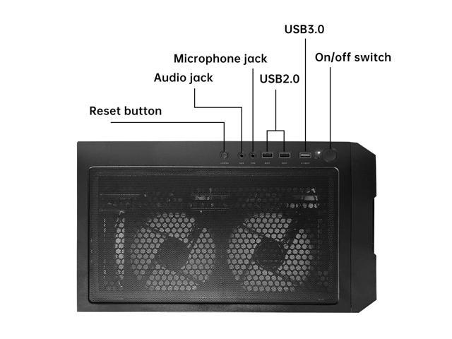 used ALCPOK Gaming PC Desktop, AMD Ryzen 5 9600X 6-Core, RTX 5060 Ti 8GB GDDR7 DLSS4, 32GB DDR5 RAM, 1TB NVMe SSD, WiFi Bluetooth, Windows 11 Prebuilt Gaming Computer